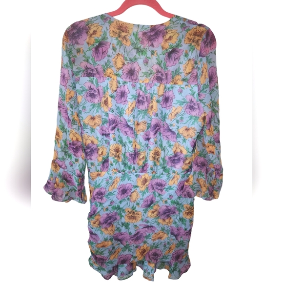 Veronica Beard Sean Floral-Printed Ruched Dress 10 .12 NWT - Picture 6 of 12